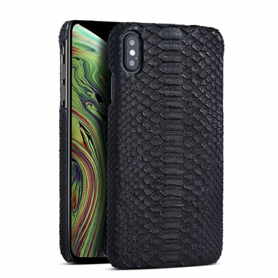 Snakeskin iPhone Xs, Xs Max Cases, Python Skin Cases for iPhone Xs, Xs Max - Black