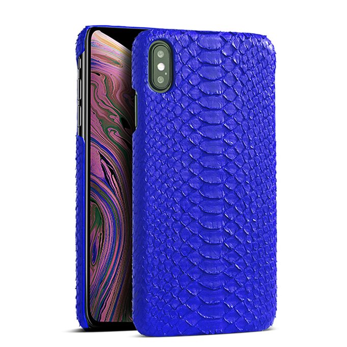 Snakeskin iPhone Xs, Xs Max Cases, Python Skin Cases for iPhone Xs, Xs Max - Blue