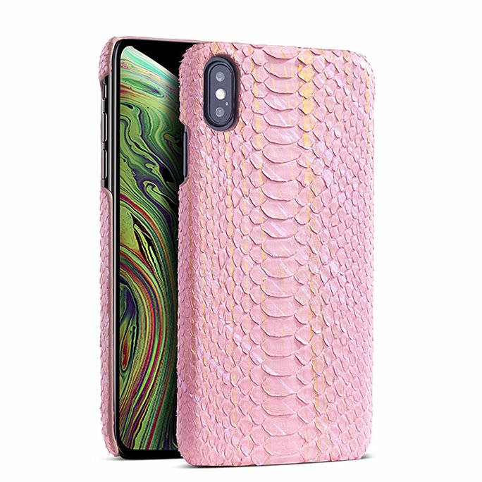 Snakeskin iPhone Xs, Xs Max Cases, Python Skin Cases for iPhone Xs, Xs Max - Pink