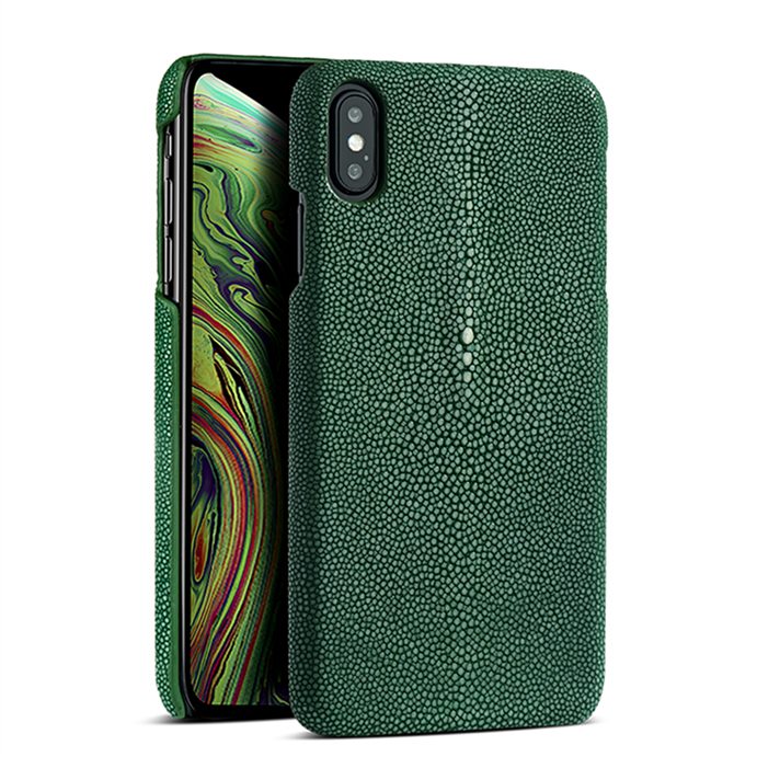 Stingray iPhone Xs, Xs Max Cases, Stingray Leather Cases for iPhone Xs, Xs Max - Green