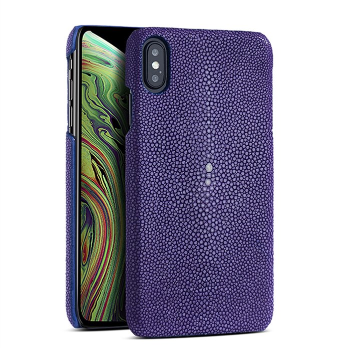 Stingray iPhone Xs, Xs Max Cases, Stingray Leather Cases for iPhone Xs, Xs Max - Purple