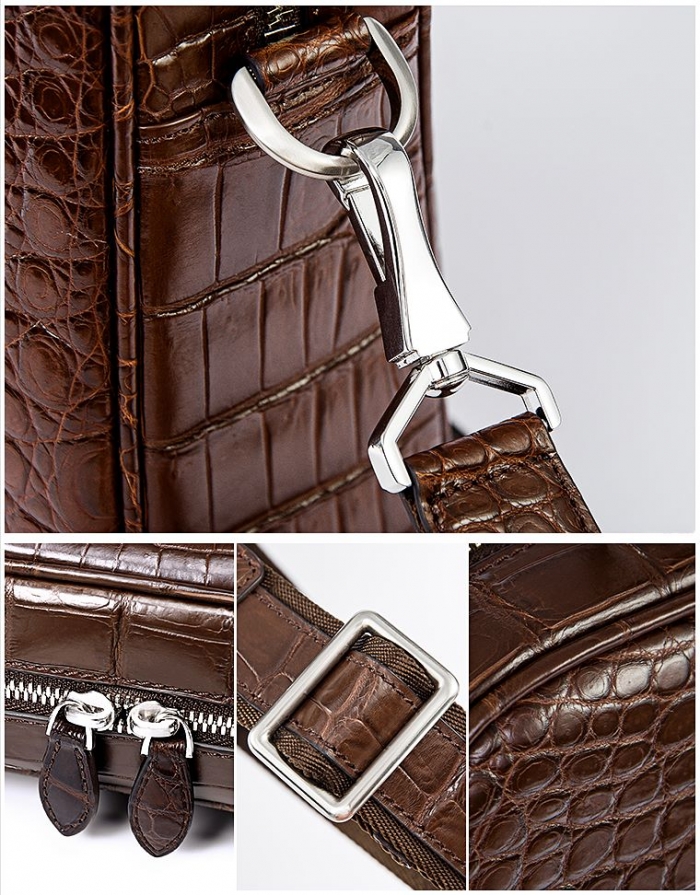 Alligator Business Bag, Alligator Leather Briefcase for Men-Details