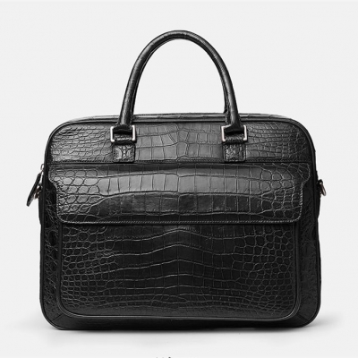 Classic Alligator Leather Briefcase Shoulder Laptop Business Messenger Bag