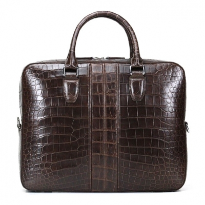 Alligator Leather Business Travel Briefcase-Back