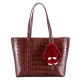 Alligator Skin Top Handle Handbag Tote Bag