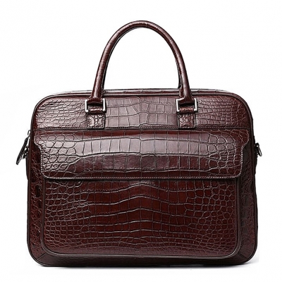 Classic Alligator Leather Briefcase Messenger Bag