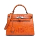 Crocodile Leather Handbags-Orange
