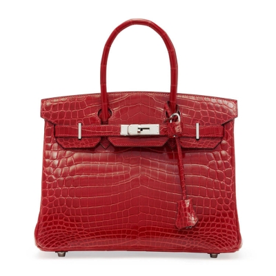 Designer Alligator Handbag-Red