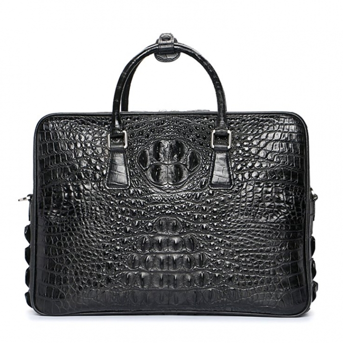 Mens Crocodile Leather Briefcase Laptop Bag