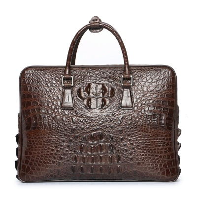 Mens Crocodile Leather Briefcase Laptop Bag