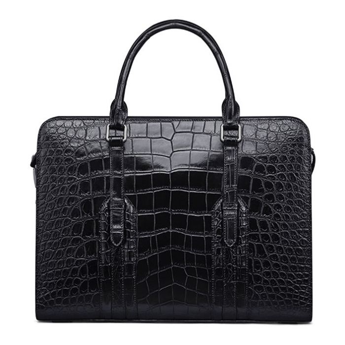 Slim Alligator Leather Briefcase Shoulder Laptop Business Bag