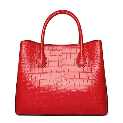 Alligator Handbags Urban Style Satchel Tote Bags-Red