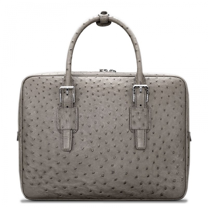 Designer Ostrich Leather Business Work Briefcase Laptop Bag