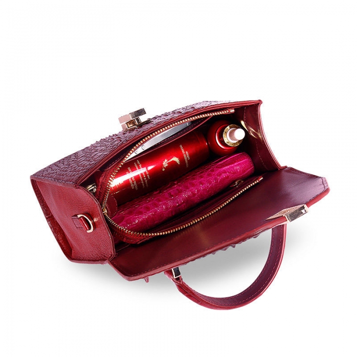 Ladies Designer Crocodile Handbag Shoulder Bag-Inside