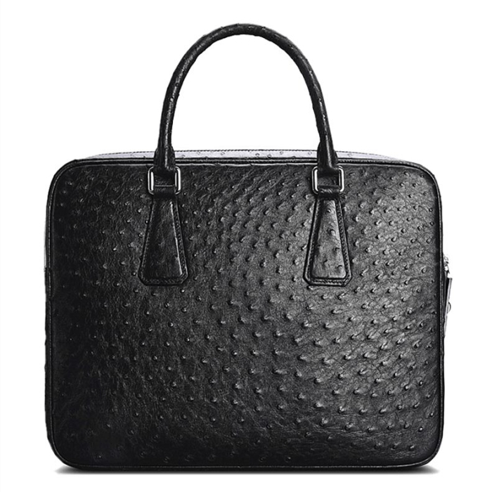 Slim Ostrich Business Bag Designer Ostrich Briefcase for Men