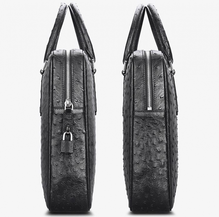 Slim Ostrich Business Bag Designer Ostrich Briefcase for Men