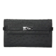 Stylish Evening Ostrich Leather Clutch Wallet Ladies Purse-Black