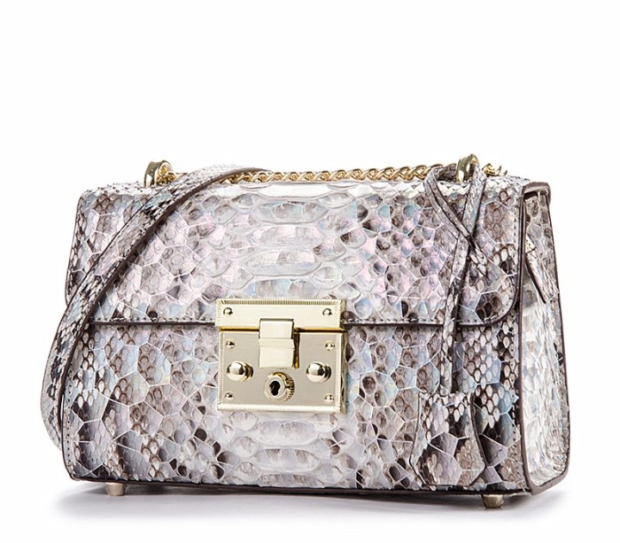 Python Skin Purse, Python Skin Clutch Bag Cross Body Bag-Micro Side