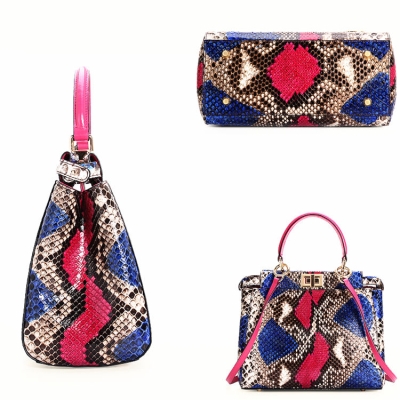 Snakeskin Handbag, Python Skin Crossbody Bag for Women-Details