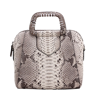 Snakeskin Handbag Top-Handle Bag Tote Crossbody Bag-White