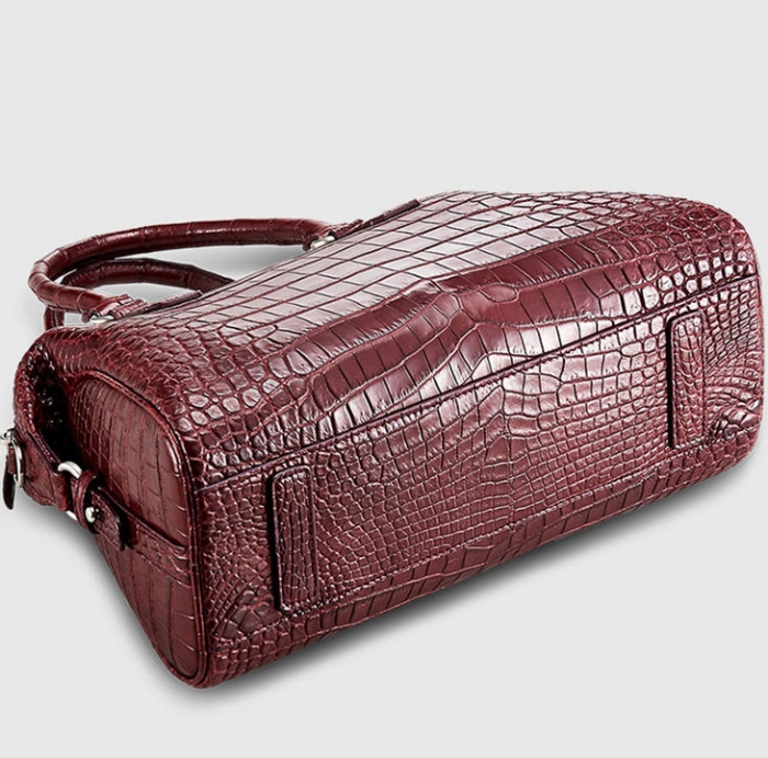 Boston Style Alligator Shoulder Strap Crossbody Handbag Tote Laptop Satchel Purse-Bottom