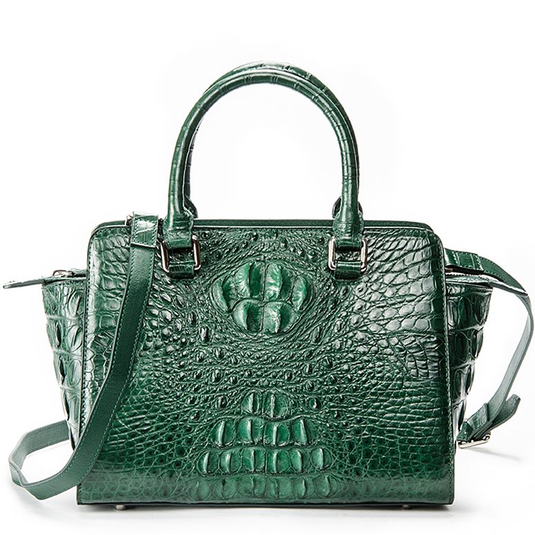 Elegant Crocodile Leather Padlock Handbags Shoulder Bags for Women