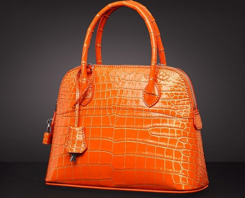 Genuine alligator leather handbag-Orange