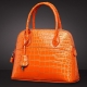 Genuine alligator leather handbag-Orange