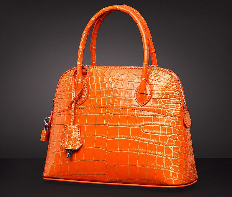 Genuine alligator leather handbag-Orange