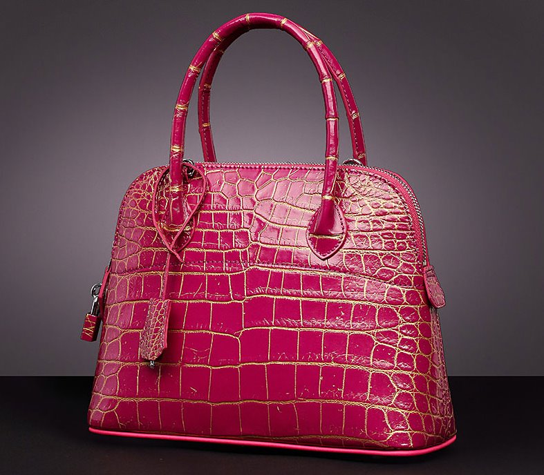 Genuine alligator leather handbag-Red