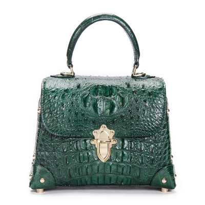 Ladies Crocodile Shoulder Bag Top Handle Handbag