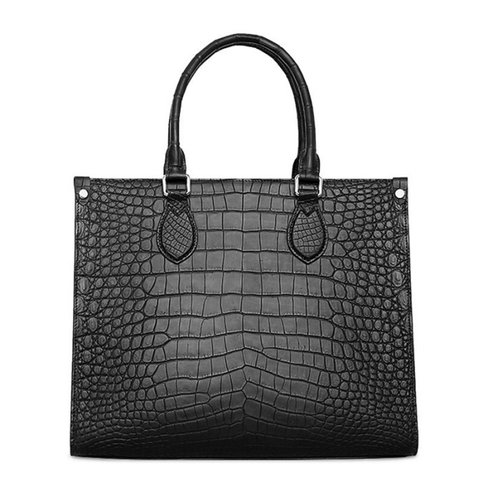 Classic Alligator Leather Tote Bag Top Handle Satchel Handbag