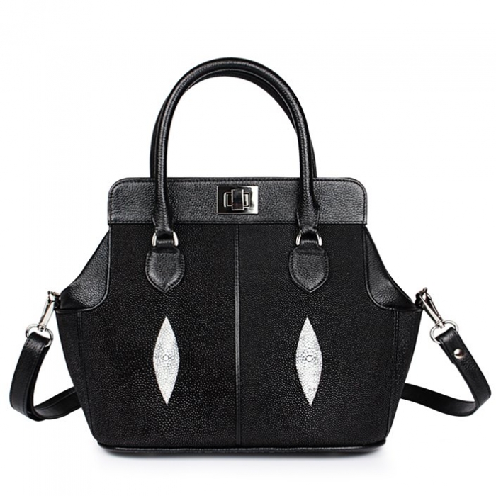 Classic Winged Stingray Leather Top-handle Tote Purse Crossbody Bag