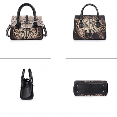 Ladies Stingray Leather Handbags Snap Closure Purses-Details