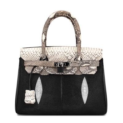 Stingray Leather Handbag Padlock Bag