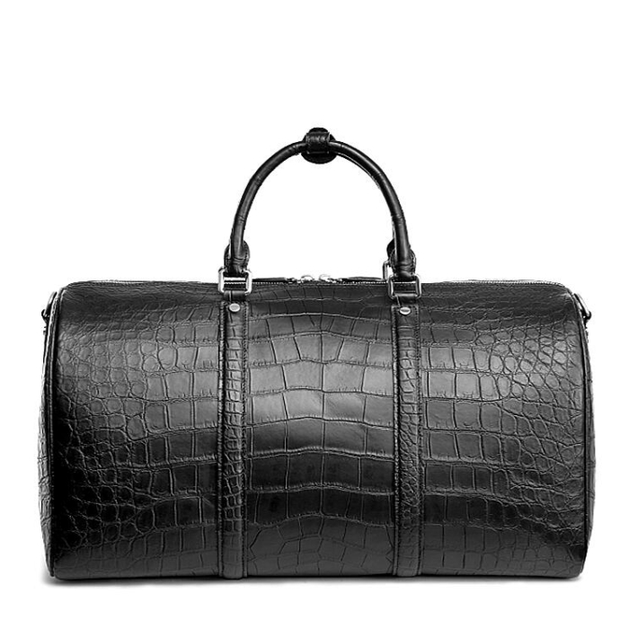 Alligator Duffle Bag Weekender Travel Bag-Black