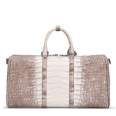 Alligator Duffle Bag Weekender Travel Bag-White