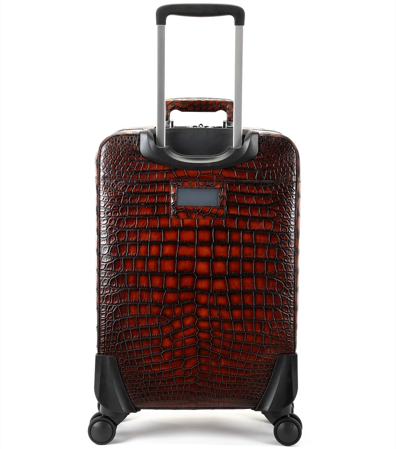 Alligator Leather Luggage Business Travel Spinner Suitcase