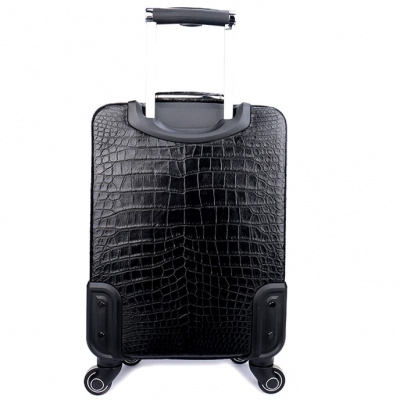 Classic Alligator Luggage Alligator Suitcase with Spinner Wheels-Back