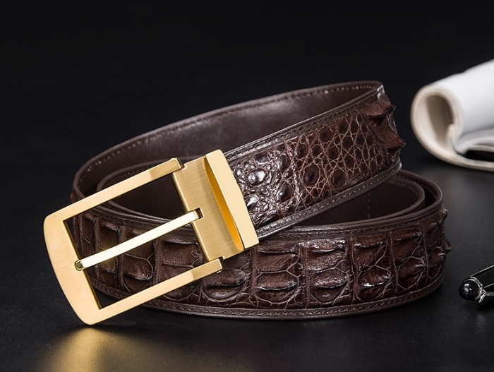 Classic Crocodile Hornback Belts-Brown