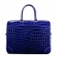 Mens Alligator Briefcase Laptop Bag Messenger Bag-Blue
