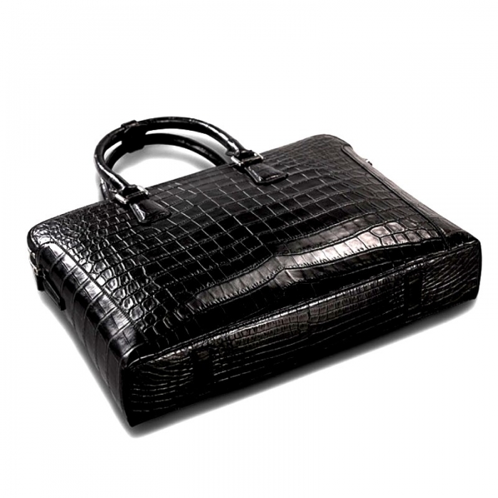 Alligator Leather Briefcase Laptop Attache Case for Men-Bottom