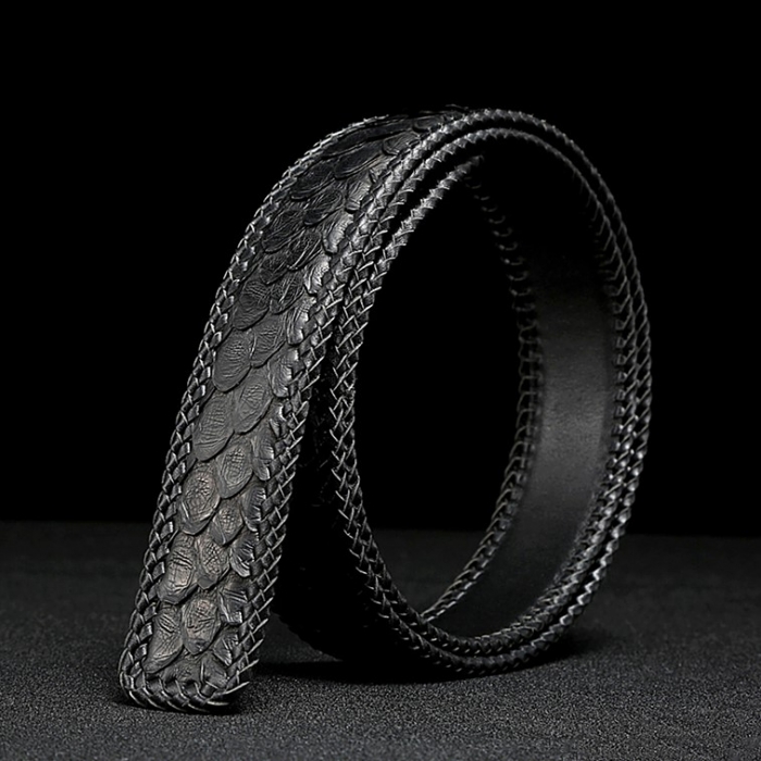 Handmade Snakeskin Belts Python Skin Belts-Black