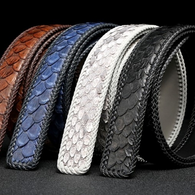 Handmade snakeskin belt
