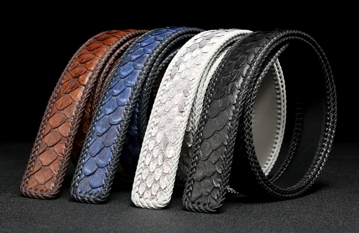 Handmade snakeskin belt