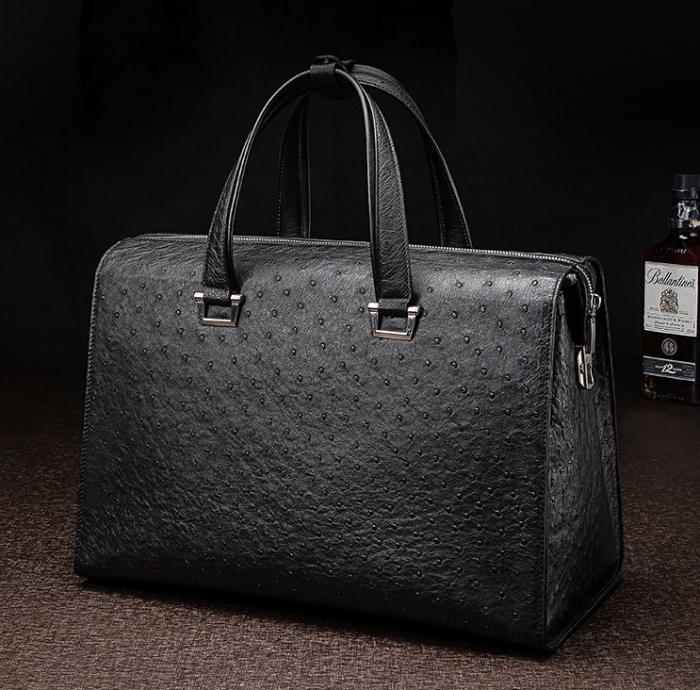 Ostrich Briefcase Business Travel Bags with Combination Lock-1