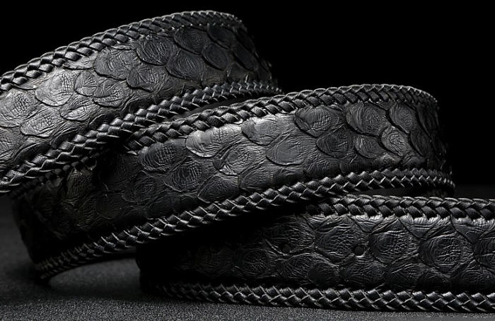 Snakeskin Belts Python Skin Belts-Black