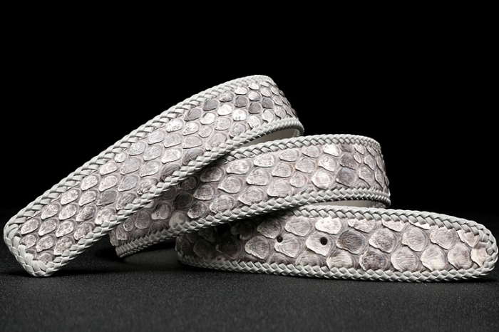 Snakeskin Belts Python Skin Belts-White