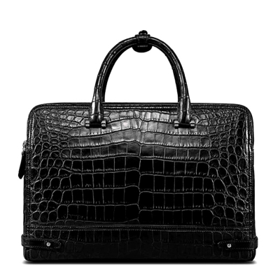 Alligator Leather Double Compartment Briefcase Laptop Bag for Men