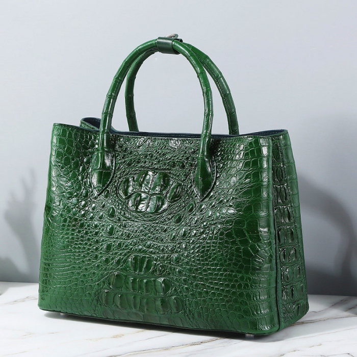 Crocodile Shoulder Tote Bag Crossbody Handbag for Women-Green-1
